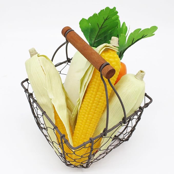 CVHOMEDECO. Square Chicken Wire Egg Basket Fruit Basket - Image 5