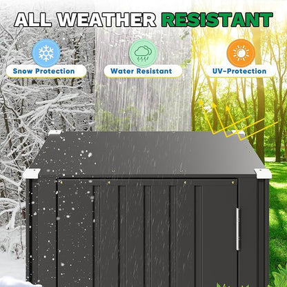 Patiowell 22 Cuft Metal Storage Shed, Outdoor Vertical Storage Cabinet - Image 5