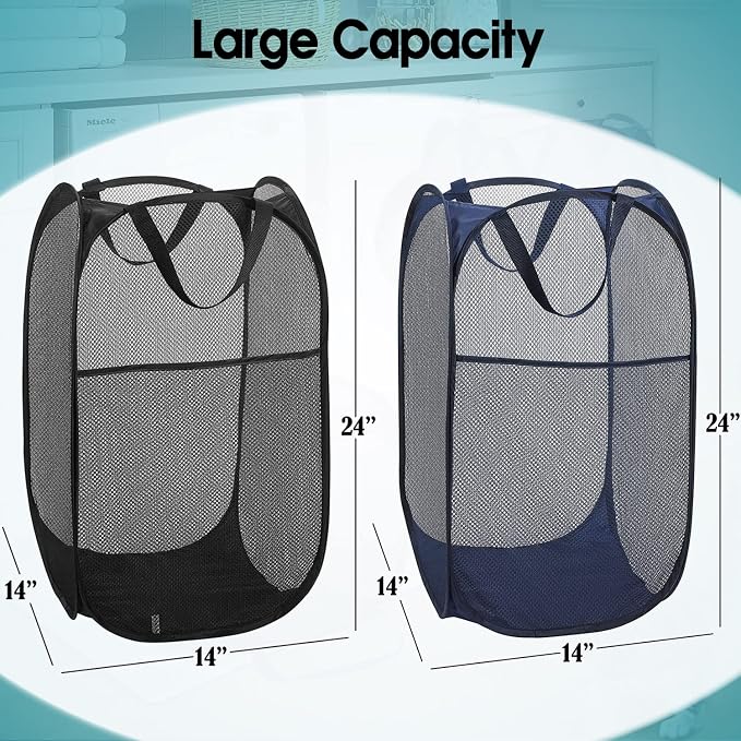 BATTOO Deluxe Strong Mesh Pop up Laundry Hamper Basket - Image 7