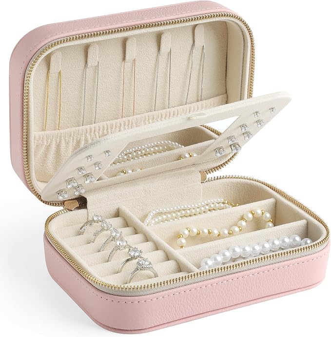 Genuine Leather Travel Jewelry Organizer Case by Unknown