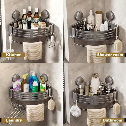 VOLPONE Shower Caddy Corner Suction Cup Shower Shelf Corner No Drilling - Image 5