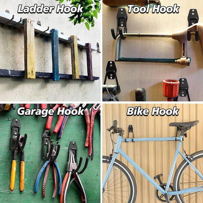 40 Pack Heavy Duty Garage Hooks, Solid Steel Wall Mount Hangers, - Image 7