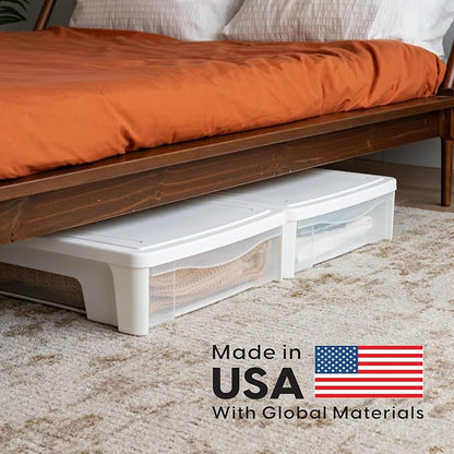 IRIS USA 22 Qt Under Bed Storage, Stackable Organizer Bin Plastic Container - Image 10