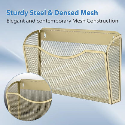 MINDEPOT Wall File Organizer, Hanging Wall File Holder, 6 Pack, Metal Mesh Wall - Image 5