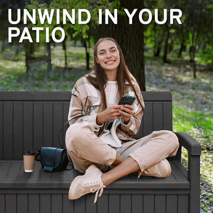 EconoHome 3 Seat Outdoor Storage Bench - Image 6