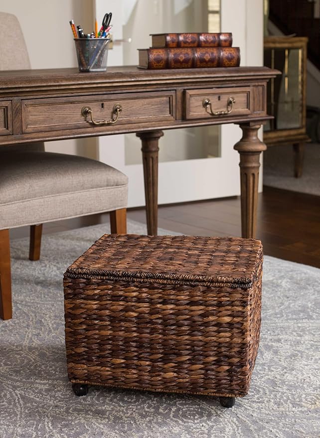 BIRDROCK HOME Seagrass Rolling File Cabinet - Image 6