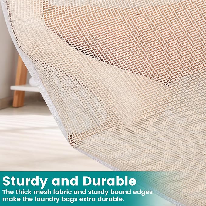 Dntorx 4 Pack Durable Cotton Mesh Laundry Bags - Image 7