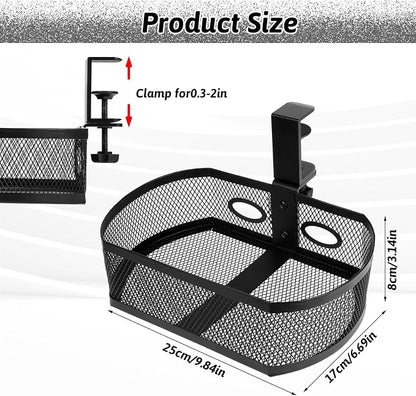 Under Desk Storage Drawer Organizer, Clamp on Under Table Shelf Hanging Desk - Image 2