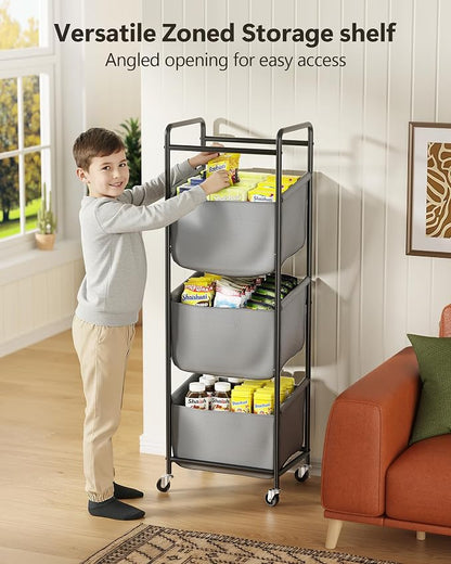 3 Section Laundry Sorter with Removable Bags, 120L Rolling Vertical Laundry - Image 7