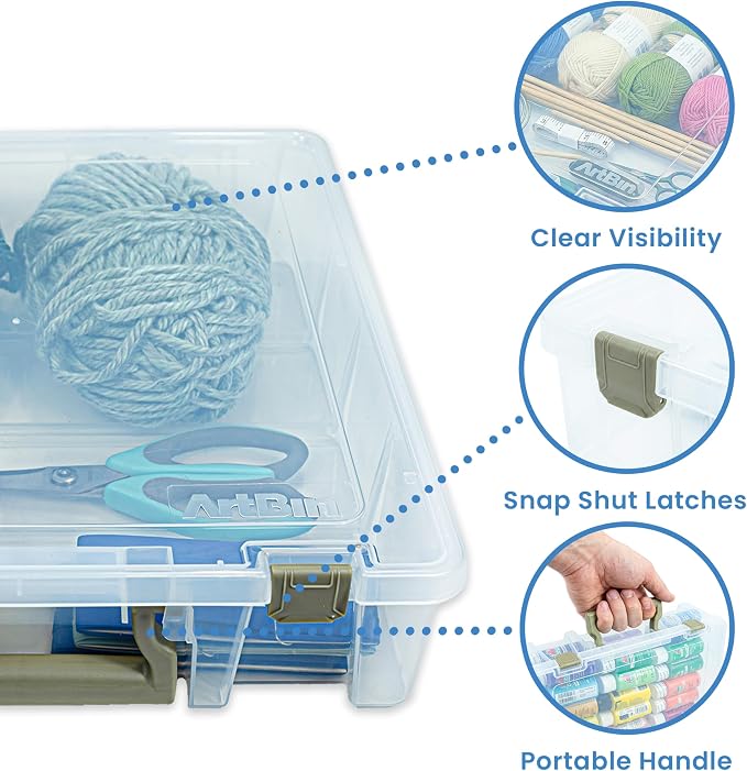 ArtBin Super Satchel 1 Compartment Box Clear Craft Organizer Storage Case - Image 7