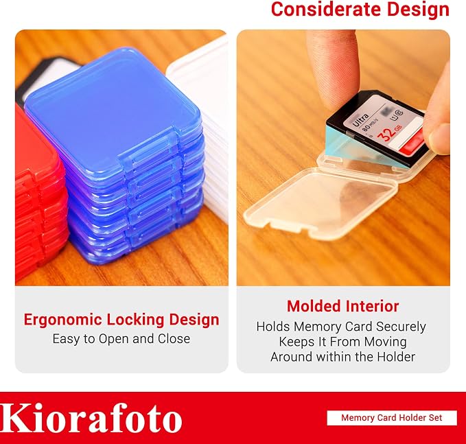 Kiorafoto 24 PCS Multi-Color Clear Plastic SD Card Case Holder - Image 5