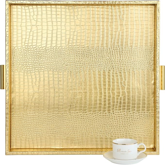 HofferRuffer Elegant Decorative Serving Tray, Coffee Table Serve Tea, Coffee or by HofferRuffer