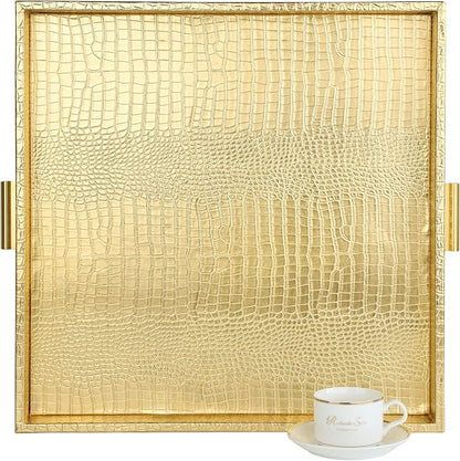 HofferRuffer Elegant Decorative Serving Tray, Coffee Table Serve Tea, Coffee or by HofferRuffer