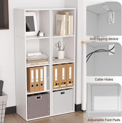 4 Cube Storage Organizer, Cube Shelf, Freestanding 4 Tier Open Shelf Bookcase - Image 5