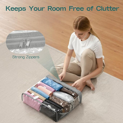 10 Pack Clear Storage Bags for Clothes, 22L Blanket Storage Bags, Under Bed - Image 6