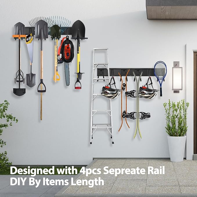 Garage Tool Organizer Wall Mounted, 64 Inches Adjustable Garden Tool Organizer - Image 2