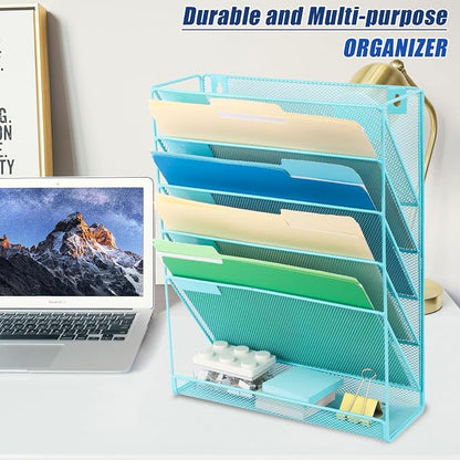 EASEPRES Desk File Organizer Mesh 6-Tier, Hanging Wall Mount Document - Image 7