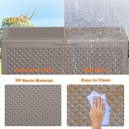 New 100 Gallon Outdoor Storage Box, Resin Deck Boxes Waterproof, Indoor Outdoor - Image 4