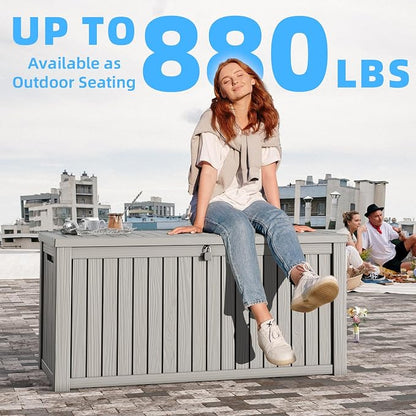 180 Gallon Deck Box, Resin Outdoor Storage Box - Image 6