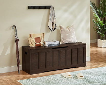 VANKILEY 51.2" Storage Chest Extra Large, Wooden Storage Bench, Espresso | Chest - Image 6
