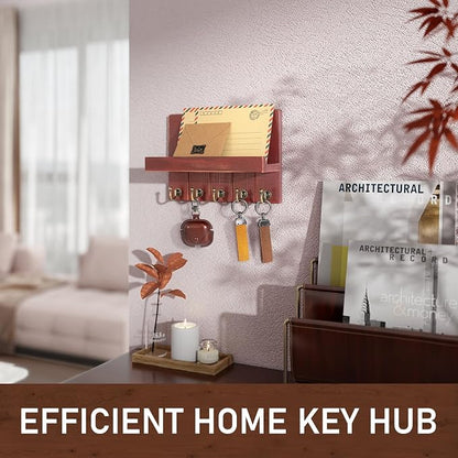 Rebee Vision Pine Wood Key Holder Wall Mount – Rustic Key Holder - Image 6