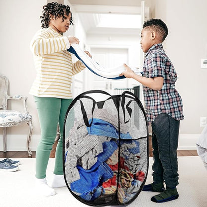 Collapsible Pop Up Laundry Hamper, Extra Large Mesh Foldable Laundry Basket Bag - Image 6