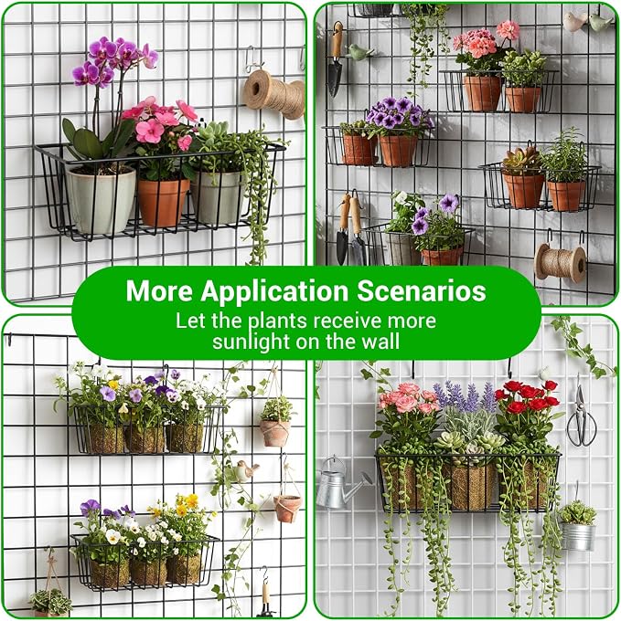 12 Pcs Wire Baskets, Wall Grid Panel Hanging Baskets - Image 6