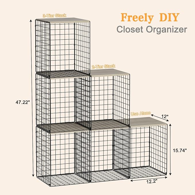 3-Pack Taller Closet Organizers and Storage - Image 3