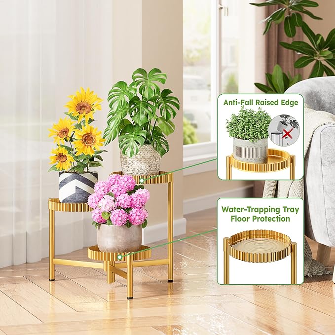 Stand Plants, 3 Tier Metal Corner Plant Stands - Image 4