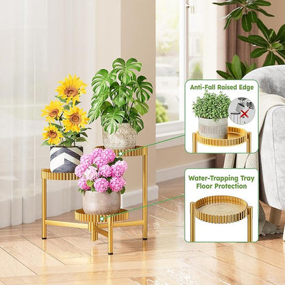 Stand Plants, 3 Tier Metal Corner Plant Stands - Image 4