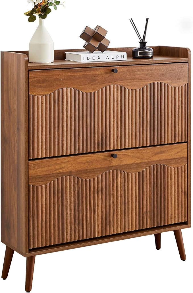 BERRYMERRY 31.5" Fluted Shoe Storage Cabinet by BERRYMERRYFURNITURE