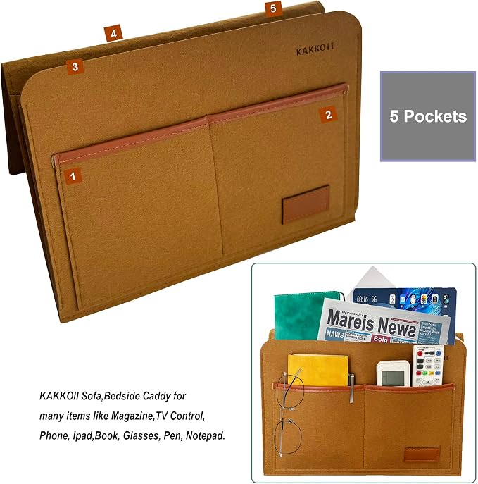 Bedside Caddy, Sofa Caddy, Storage Organizer Pocket - Image 3