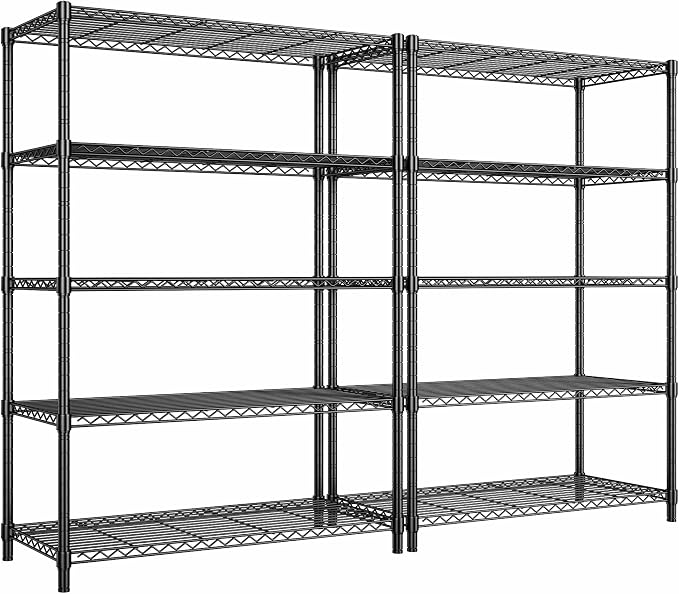 5 Tier Storage Shelves 71"H Wire Shelving Adjustable Metal Shelving, 1000LBS by Romorgniz