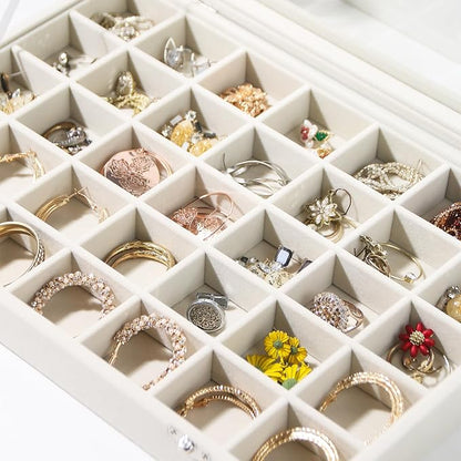 Coward Ring Earring Jewelry Organizer Box, 35 Grids Dustproof Display Holder - Image 2