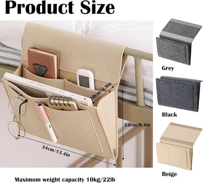 Bedside Caddy, 5 Pockets Felt Bedside Storage Organizer, Hanging Storage - Image 2