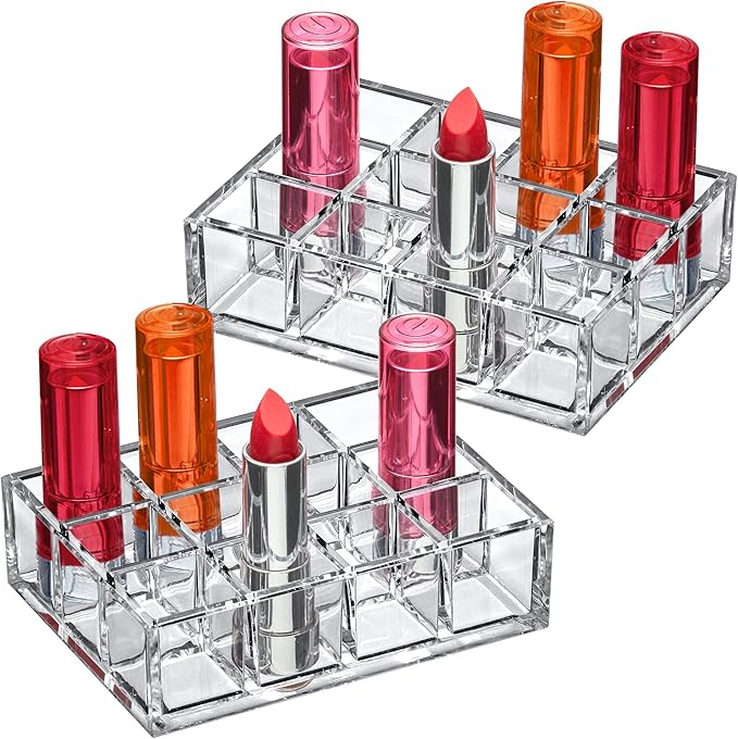 Amazing Abby - Allure - 2-Pack 12-Slot Acrylic Lipstick Organizer, Lipstick by AmazingAbby