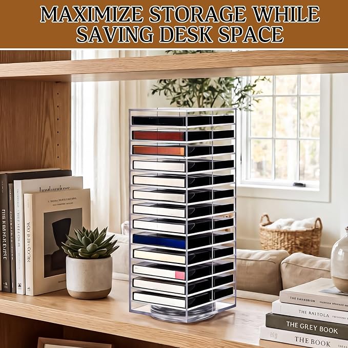 Ripeng 360° Rotating Double-Sided Cassette Tape Storage Tower, Retro Music - Image 5