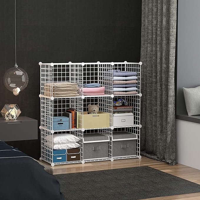C&AHOME Wire Cube Storage, 9-Cube Organizer Metal, Wire C Grids Storage - Image 4