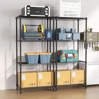 4 Tier Adjustable Storage Shelves, Heavy Duty Metal Utility Shelf 600LBS - Image 6