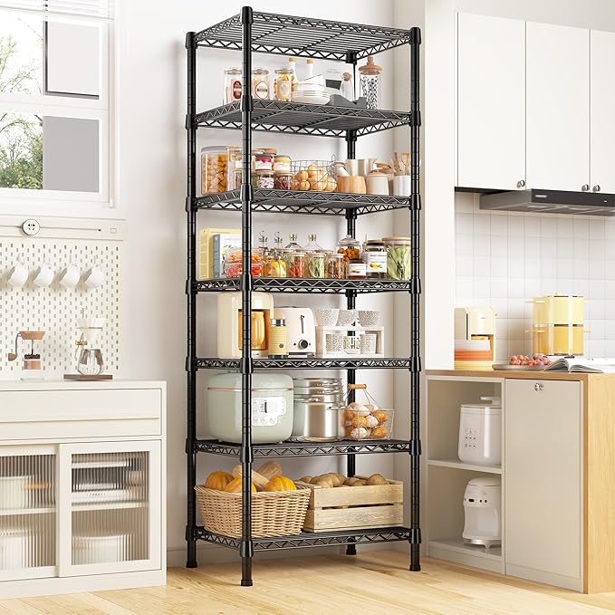 REIBII 7-Tier Metal Shelving Unit, 71’’H x 18’’W x 18’’D, 1176 LBS Weight - Image 2