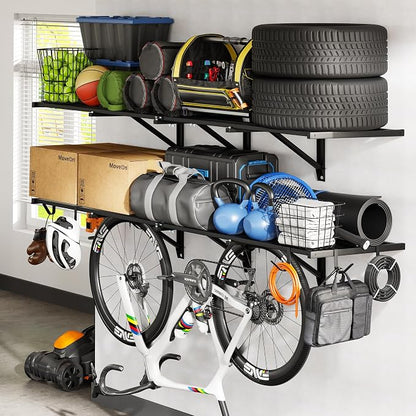 FLEXIMOUNTS 2-Pack 2x6ft Heavy Duty Garage Wall Shelving, 800lbs Capacity by FLEXIMOUNTS