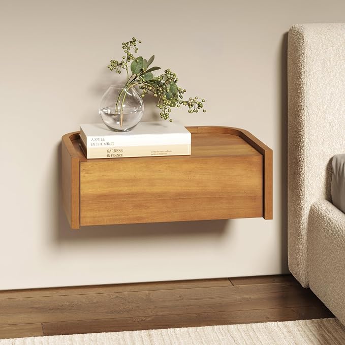 Nathan James Tyla Wall Mounted Bedside Table, Floating 1-Drawer Nightstand by Unknown