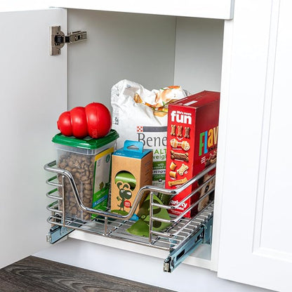Household Essentials Chrome-Plated Steel Under-Cabinet Pull-Out Organizer - Image 2