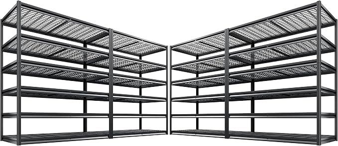 REIBII 3500LBS Garage Shelving, Adjustable Storage Shelves Heavy Duty, 6 Tier by REIBII