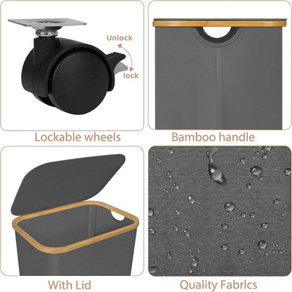 Laundry Basket with Wheels, 100L Hampers - Image 6