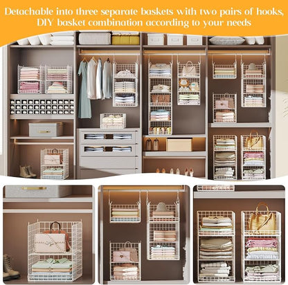 Yuyetuyo 5 Tier Hanging Closet Organizer Separable Hanging Closet Shelves - Image 6