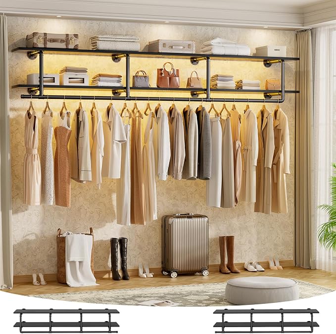 Aheaplus Industrial Pipe Clothes Rack by Aheaplus