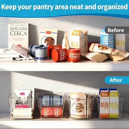Clear Plastic Storage Bins, 4 Pack Pantry Organizers & Storage Containers - Image 7