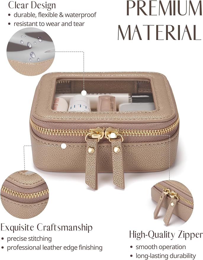Popvibe Clear Makeup Bag Travel Cosmetic Case Transparent Toiletry Bag - Image 2