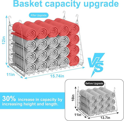 3-Pack Large Hanging Laundry Basket: Wire shelves - Image 2